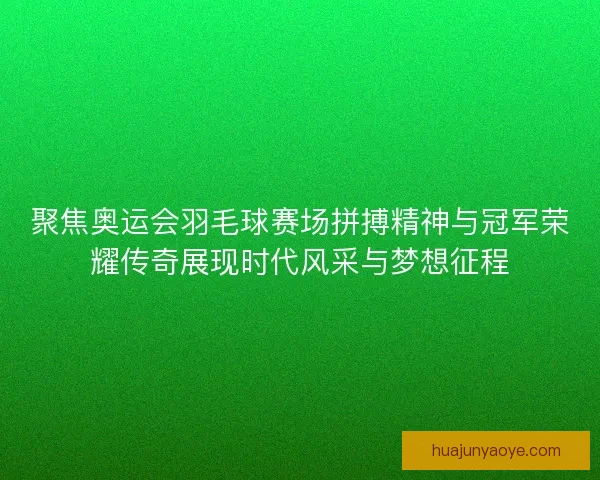聚焦奥运会羽毛球赛场拼搏精神与冠军荣耀传奇展现时代风采与梦想征程